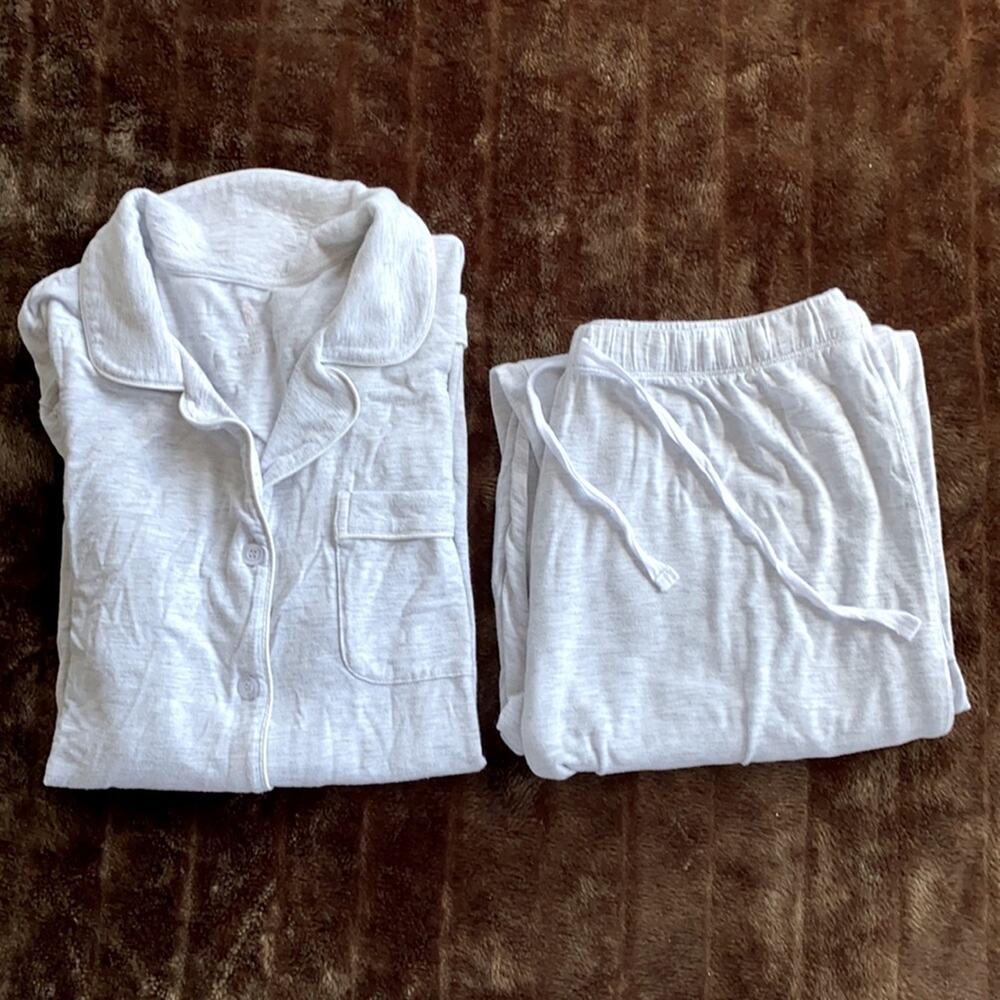 SIORO S Soft Gray‎ Knit Jersey Pajama Set SUPER CLEAN